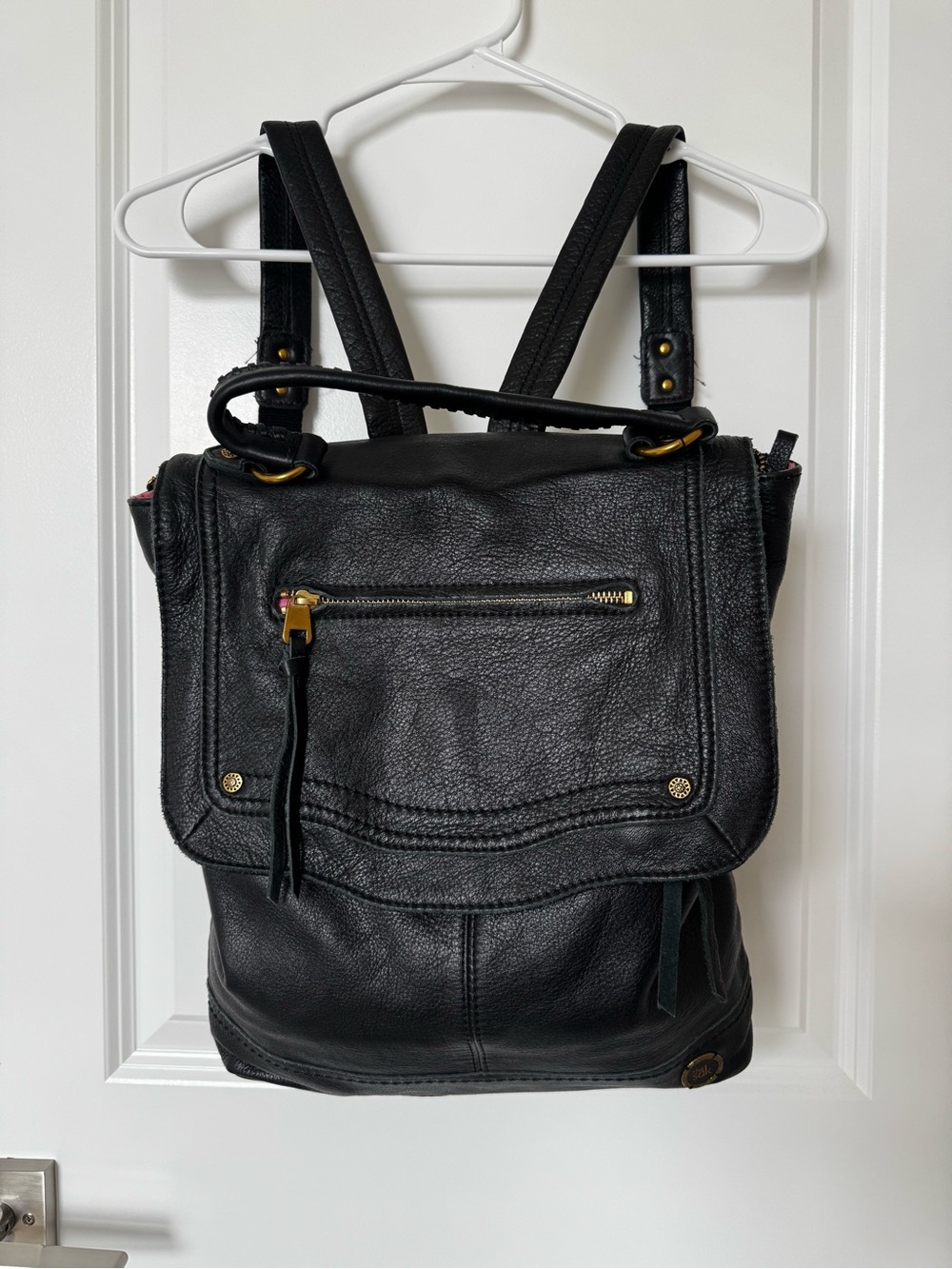 The Sak Black Leather Backpack